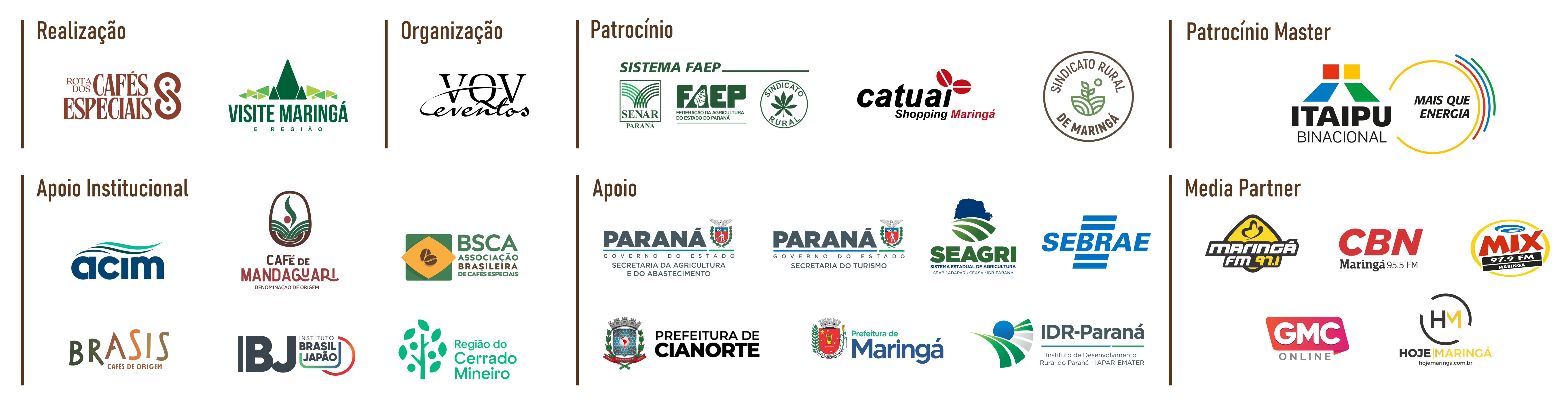 Parceiros e Apoiadores do Festival do Café Especial